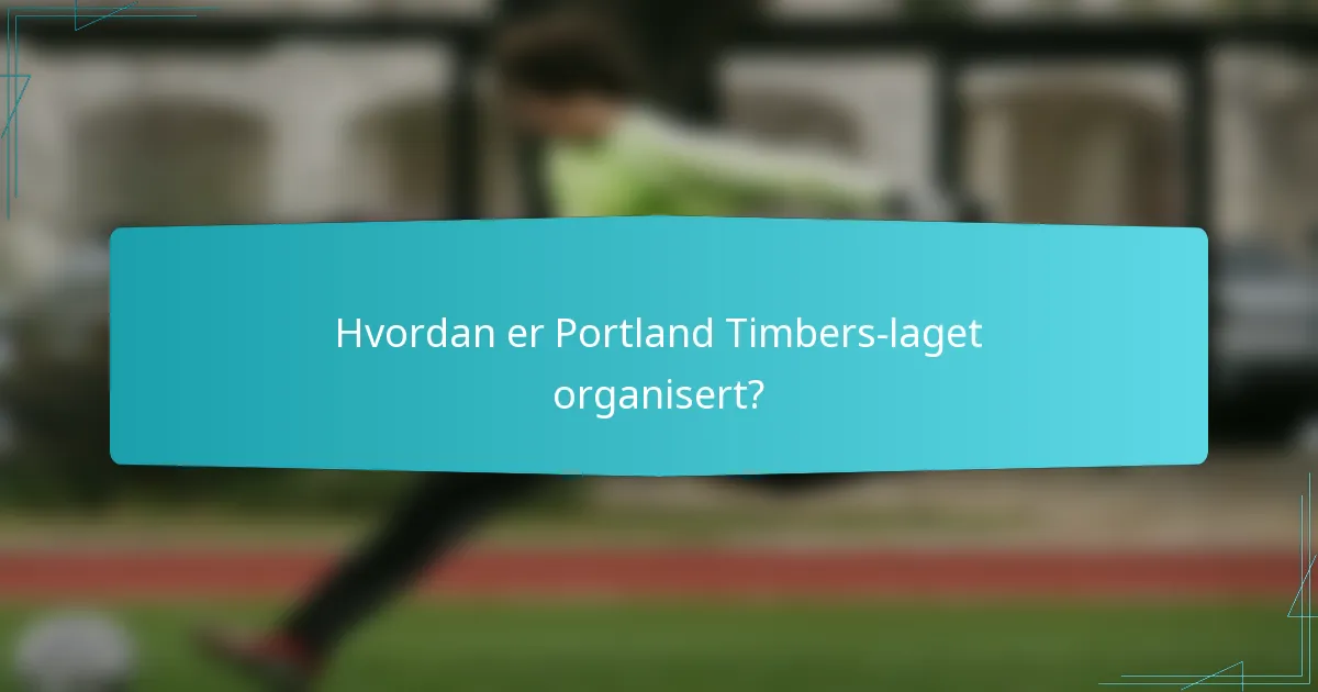 Hvordan er Portland Timbers-laget organisert?
